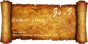 Zsákai Ilona névjegykártya